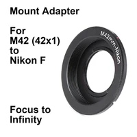 M42 - Nik F para lente M42 (42x1) Nikon F montura cámara D6 D750 D850 anillo adaptador de montaje M42-AI corrección de vidrio enfoque a infinito