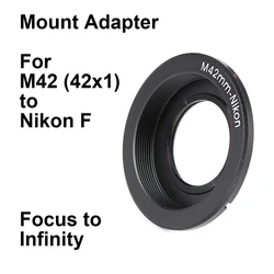 M42 - Nik F For M42 (42x1) lens Nikon F mount camera D6 D750 D850 Mount Adapter Ring M42-AI Correction Glass Focus to infinity