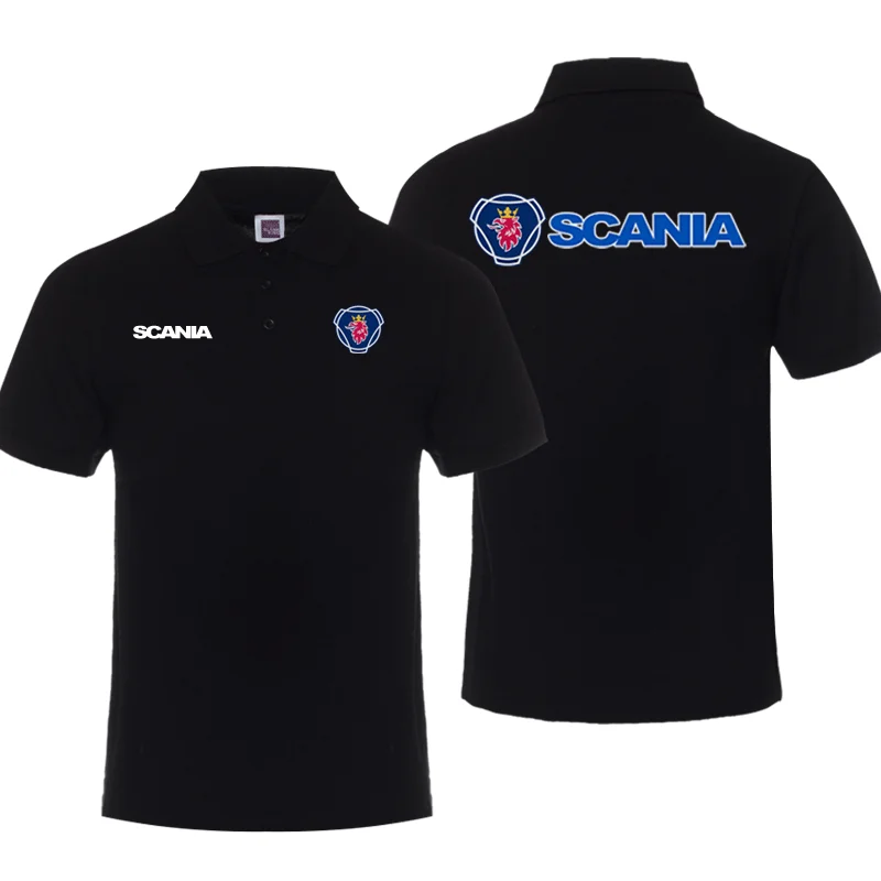 Neue Sommer vielseitige LKW schwere LKW Scanias kurz ärmel ige T-Shirt Polos hirt für Männer und Frauen mit Revers halben Ärmeln