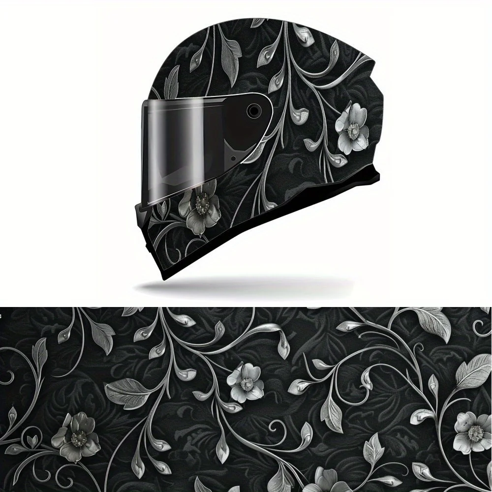

Классический серебряный узор, виниловая пленка для мотоциклетного шлема из ПВХ, самоклеящаяся водонепроницаемая наклейка, декоративная пленка против царапин для всего