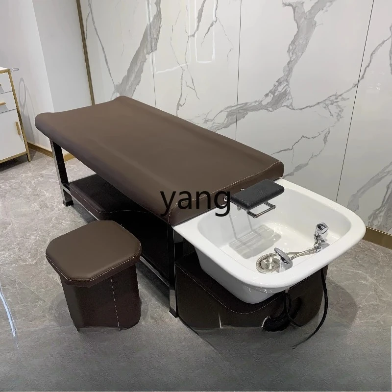 LH1 shampoo bed hair salon special full lying flush bed ceramic basin
