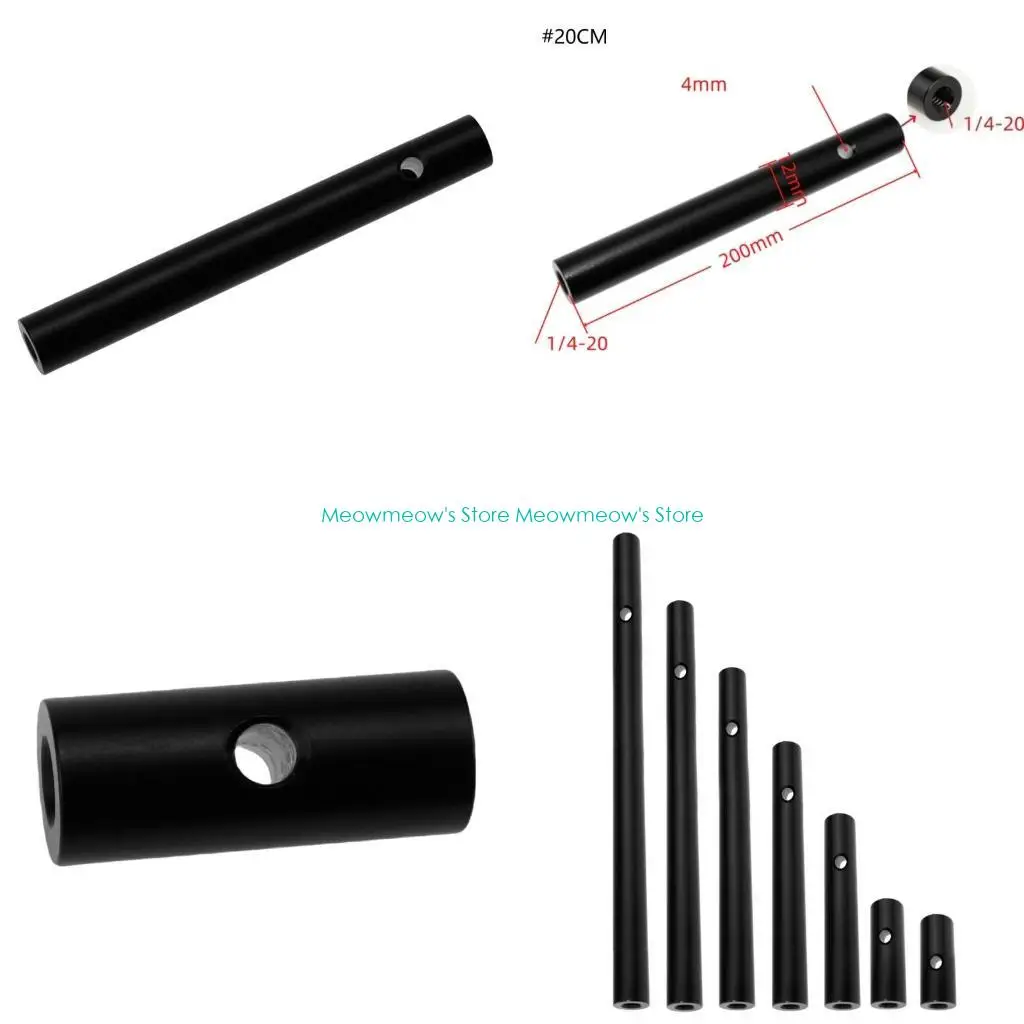 W91A 12mm 직경 Double 1/4-20 사진 장비를위한 암 스레드 확장로드 마이크 스탠드 액세서리