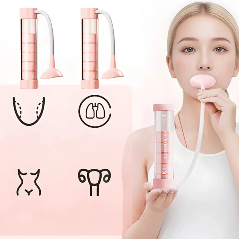 مجموعة واحدة من جهاز تمرين التنفس الدمبل للتنفس العميق، جهاز تدريب عضلات البطن للنساء والرجال والكبار، جهاز تدريب سعة الرئة