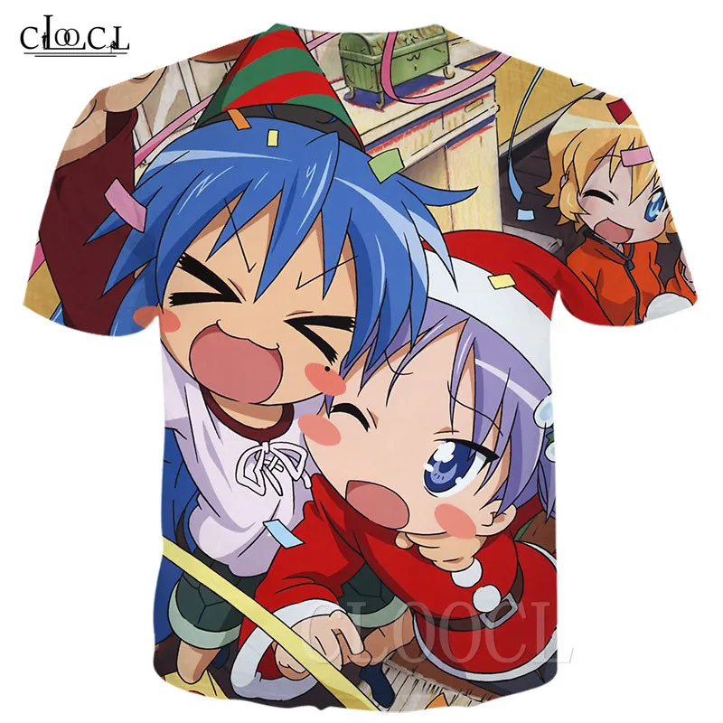 CLOOCL Lucky Star Japanese Anime T Shirt Mens Women Cartoon  Loli Oversized Sports T Shirts 3D Printed Harajuku Streetwear Tops