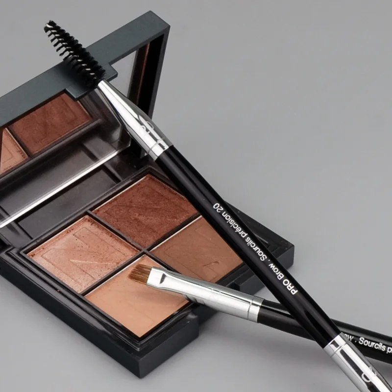 High Quality #20 Pro Double Head Angled Precision Eyebrow Brush Mascara Eyelash Makeup Brush Cosmetic Tool