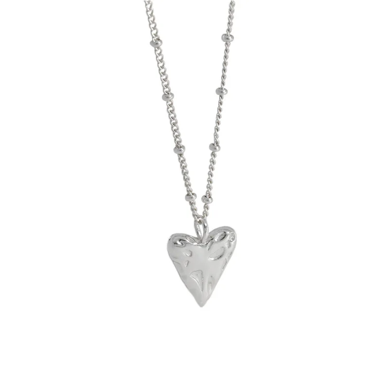 Small design sense of high-quality loving heart-shaped S925 sterling silver necklaces wholesale