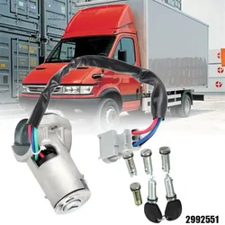 Lock Cylinder, Ignition Switch Lock with 2 Keys 2992551 Replacement Fit for Iveco Daily 1999‑2006