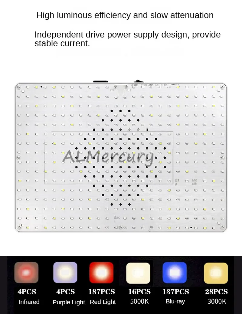 Grow Light LED-Pflanzenunterstützung, Multimode-Vollspektrum-Pflanzlampe für Zimmerpflanzen, 80 W, wasserdichte rechteckige Pflanzenwachstumslampe – Detail 4