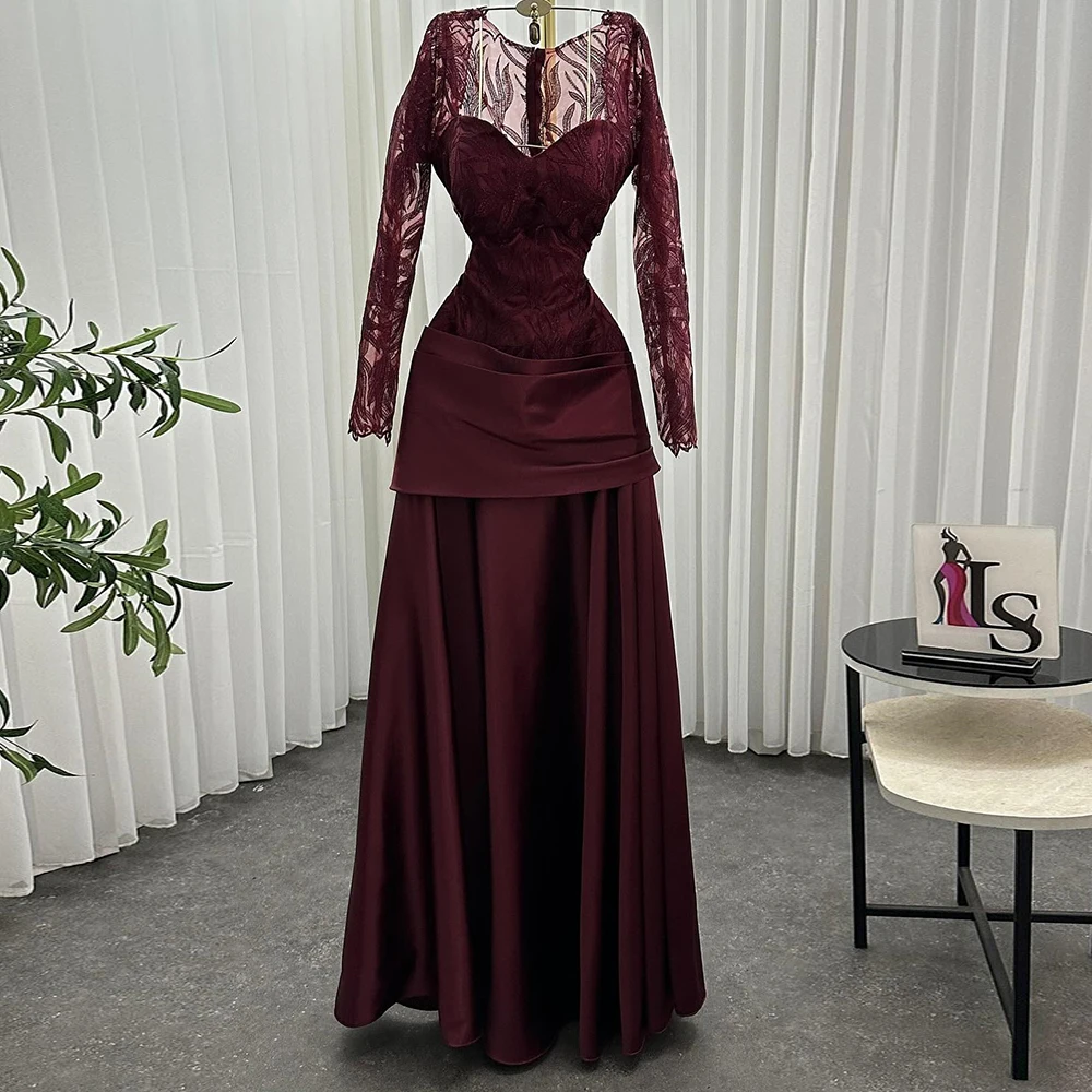 

Вечерние платья трапециевидной формы по индивидуальному заказу, длиной до пола, с v-образным вырезом и длинными рукавами, платье для выпускного вечера, модное кружевное плиссированное простое драпированное повседневное вечернее платье