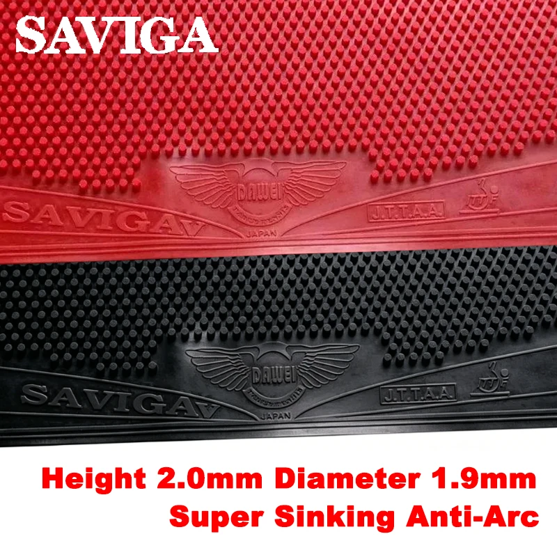 

DAWEI SAVIGA Fully Cured Table Tennis Rubber OX Long Pips Super Sinking Anti-Arc Ping Pong Rubber Height 2.0mm Diameter 1.9mm