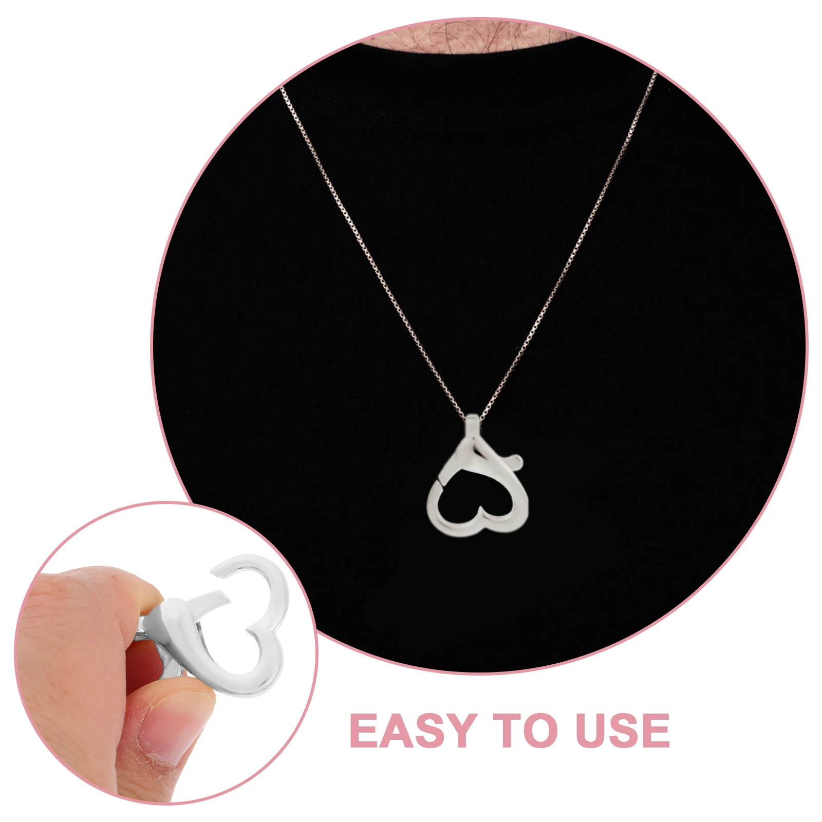 

10pcs Heart Shaped Metal Buckle Rope Clasps for Necklace Bracelet Jewelry Making Alloy Lobster Charms Crafting Accessories