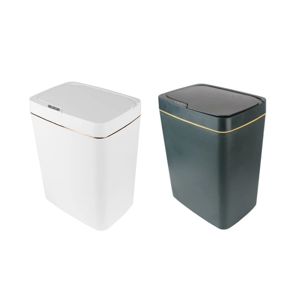 15L Electric Automatic Bagging Bin Waterproof Quiet Trash Can Smart Sensor Trash Can Toilet Can for Kitchen Bathroom Bedroom