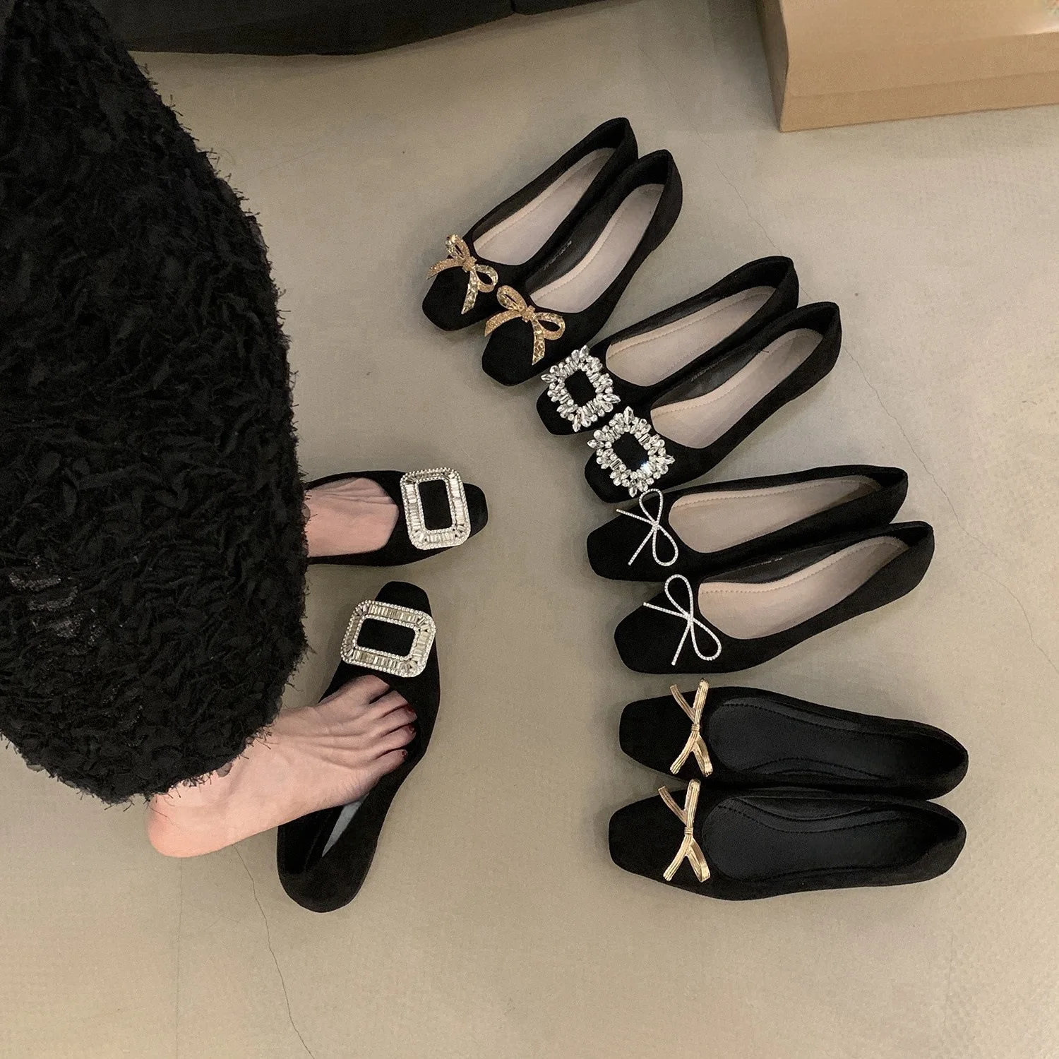 

Women's Casual Heels Single Shoes Female Square Toe Sexy Chunky Sandals Fashion Shallow Mouth Cute Retro Shoes