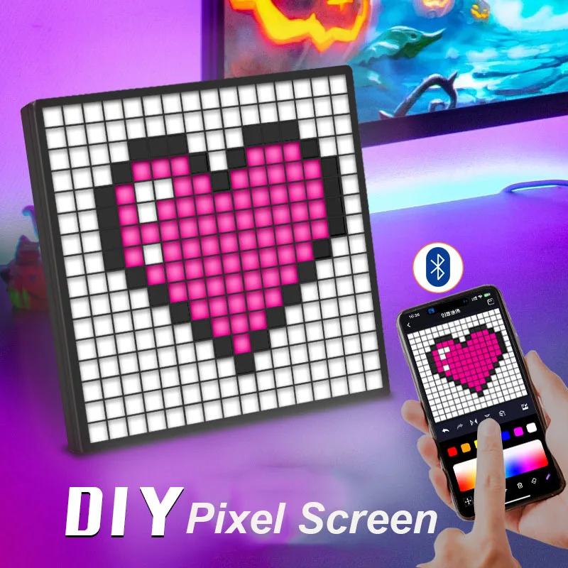 

DIY Programmable Smart Bluetooth Pixel Screen Music SYNC RGB LED Pixel Display Birthday Present APP Control Atmosphere Lights