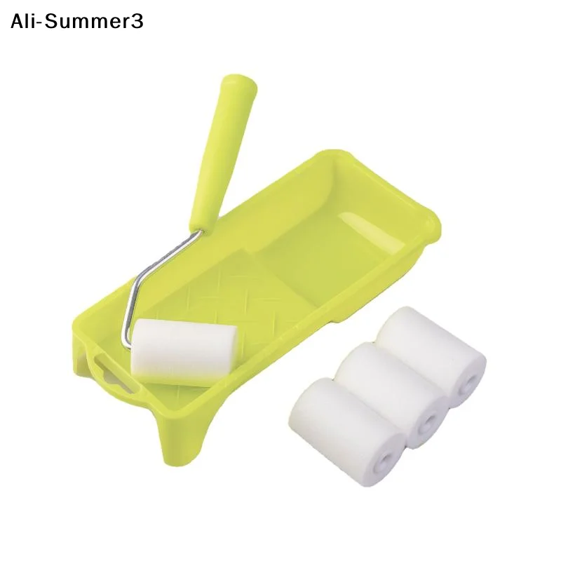 【WF】【Wp】6Pcs High-Density Foam Paint Roller Paint Tray Liner 2 Inch Small Paint Roller Kit For Wall Painting Tools