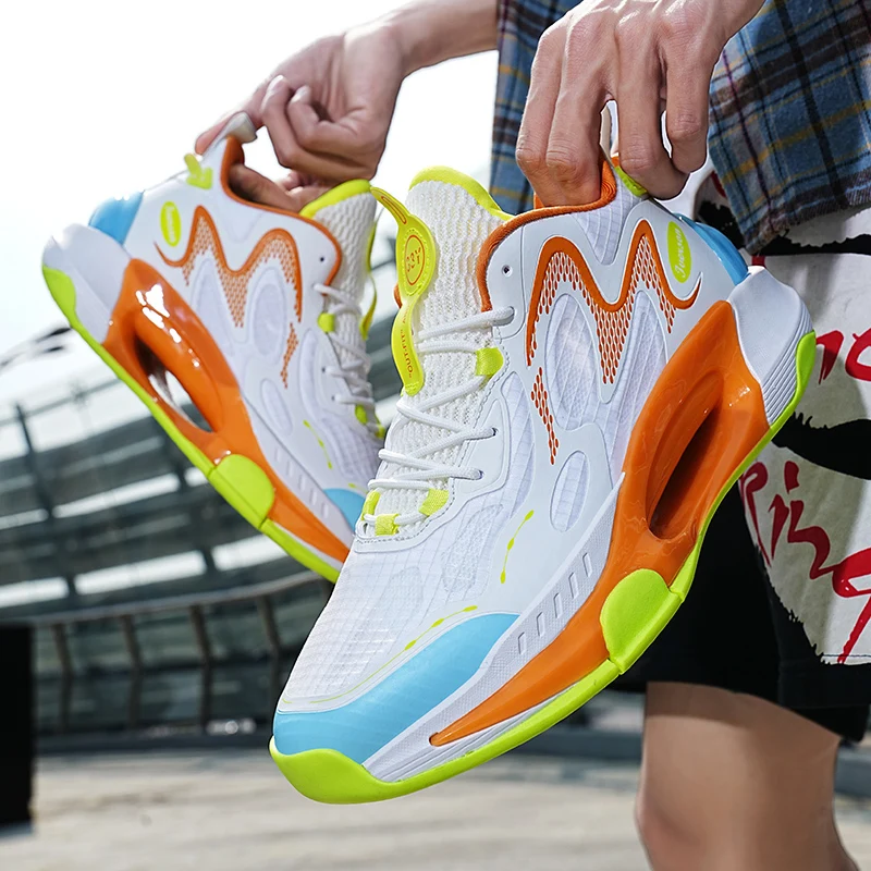 Zapatillas de baloncesto de alta calidad para hombre y mujer, botas de baloncesto con cojín, diseño de marca, zapatos deportivos de entrenamiento, 298