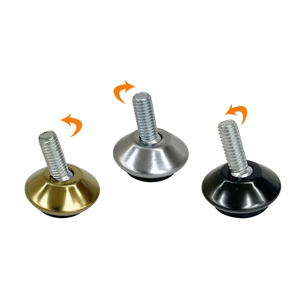 4Pcs Adjustable Metal Furniture Levelers Feet Leg M6x15mm Thread Screw Black/Silver/Gold For Cabinet Table Chair Machine Base