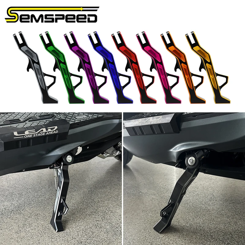 SEMSPEED Motorcycles CNC Aluminium Side Stand For HONDA LEAD 125 160 2018-2025 Kickstand Support Plate Motorcycle Accessories
