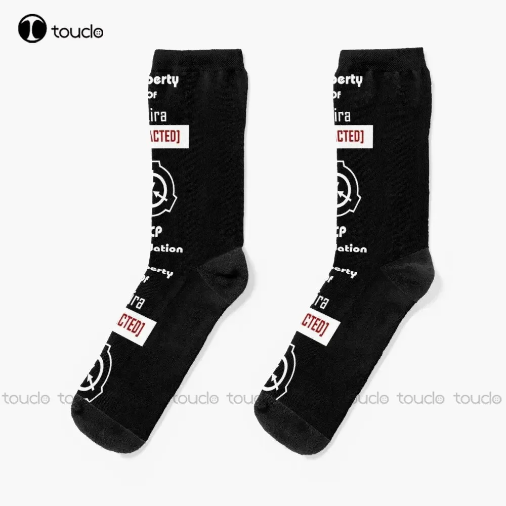 Property Of Akira [Redacted] Scp Foundation Socks Skeleton Socks Personalized Custom Unisex Adult Teen Youth Socks Custom Gift