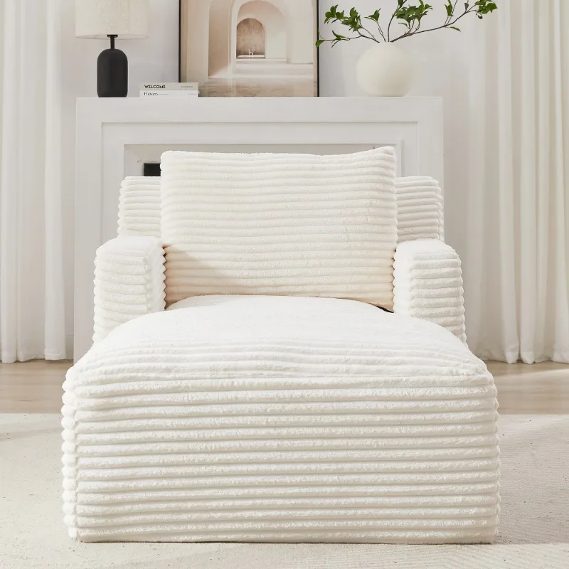 

Modern Corduroy Indoor Single Chaise Sofa No Assembly Required Comfy Sleeper for Living Room Office Apartment