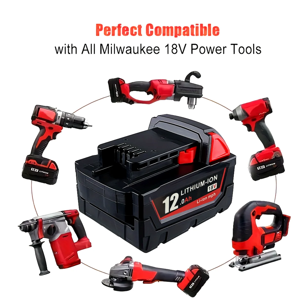 

NEW For Milwaukee M18 Battery 18V 6.0Ah9.0Ah Replacement Lithium Battery for Milwaukee M18 48-11-1815 48-11-1850 2604-22 Battery