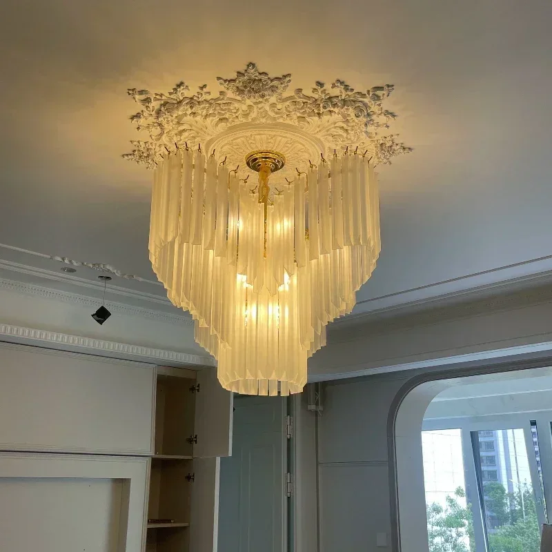 Vintage Glass Pendant Lighting LED Home Decor Taper Ceiling Lamps Indoor Classical Luxury Hanging Chandeliers for Living Room
