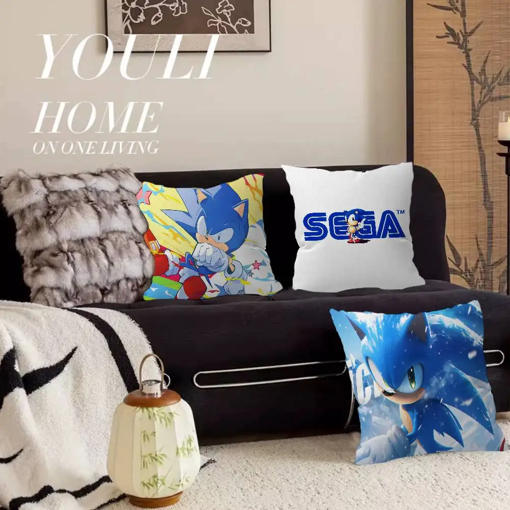 S-Sonic Fast Game Cushion Cover Pillow Cover Decor Pillowcase Printed Cushion Case for Couch