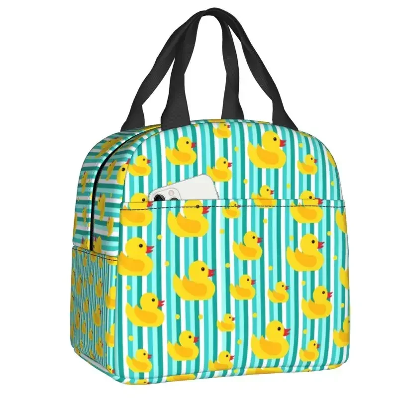 Sac à déjeuner canards jaunes, refroidisseur thermique de dessin animé, boîte à déjeuner isolée pour femmes, enfants, écoliers, plage, Camping, fourre-tout alimentaire