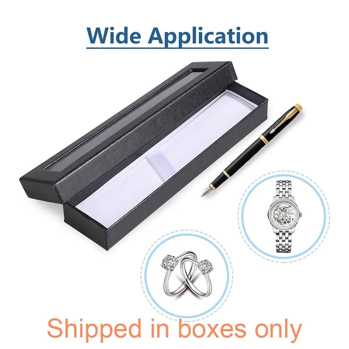 ABJG-24pcs صندوق هدايا فارغ مع غطاء شفاف، علبة عرض قلم هدية مجوهرات العرض