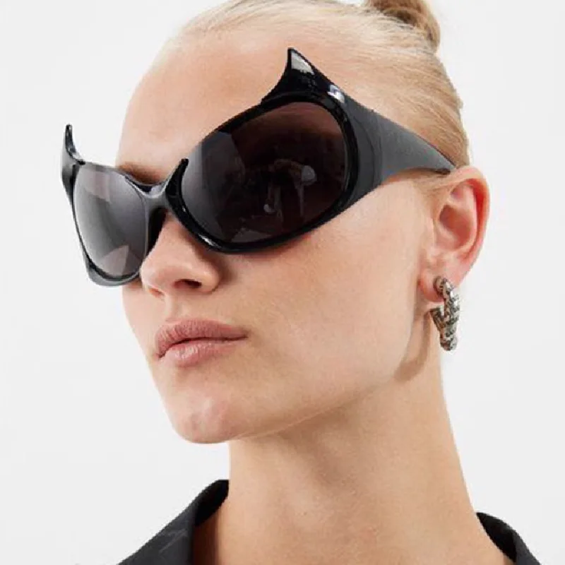Sexy Y2K Cat Eye Sunglasses Women Vintage Luxury Brand Design Fashion Punk Sun Glasses Men Half Frame Halloween Funny Shades image 3