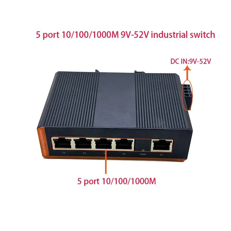 

5 ports10/100/1000M 9V-12V-16V ethernet network indutrial switches