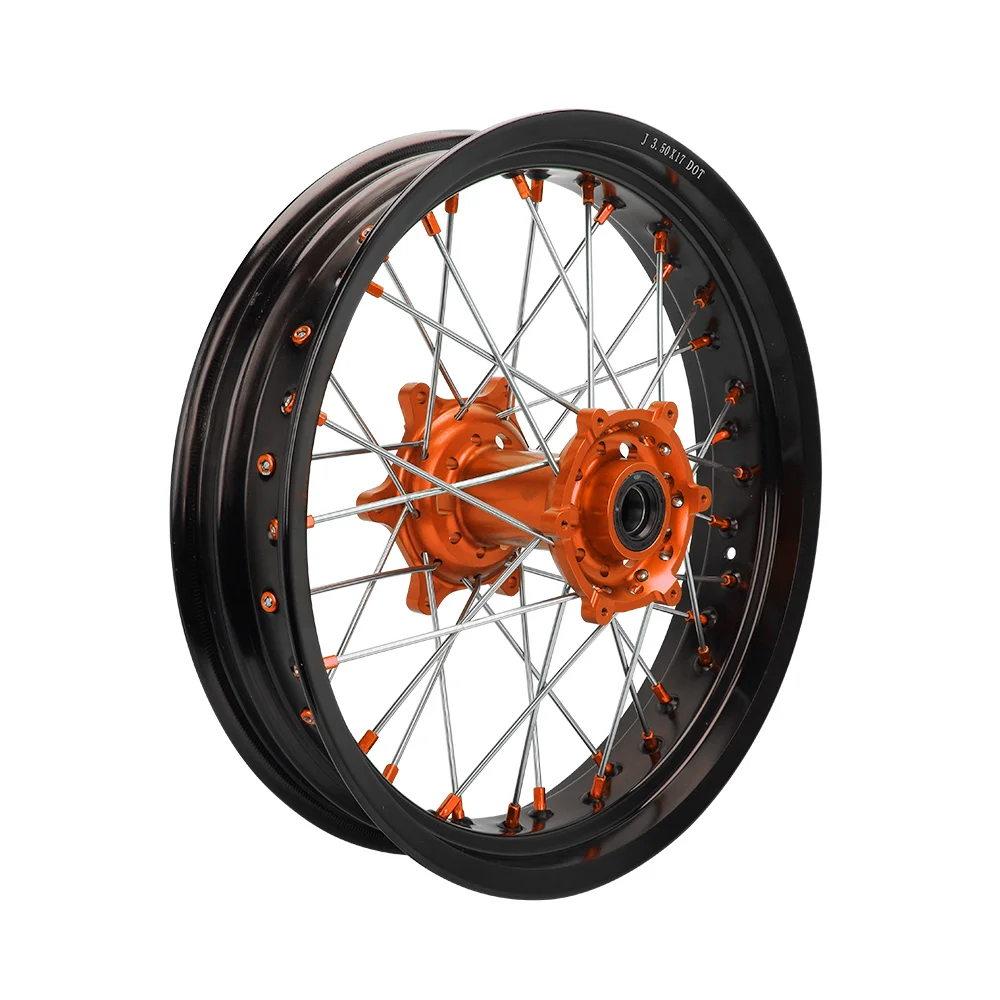 SX 125 250 XC SXF TC 17 Inch Front Wheel Set with Orange Blue Wheels on The Rear Wheel Rims