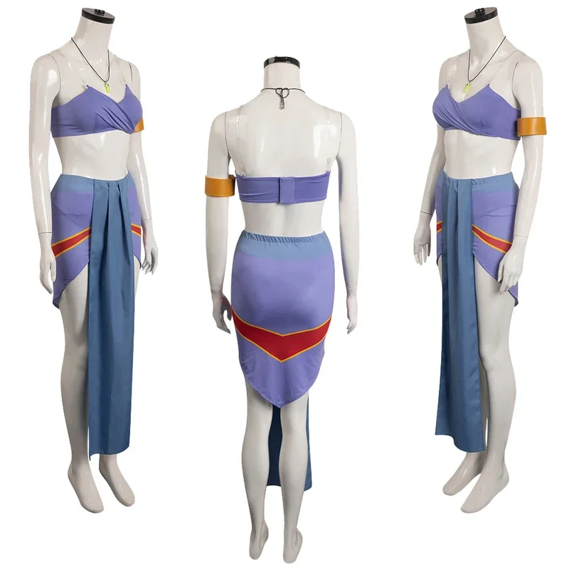 Kida Cosplay Prinzessin Frauen Kostüm 2001 Cartoon Film Atlantis Rolle Sexy Kleid Sommer Strand Outfits Halloween Rollenspiel Anzüge