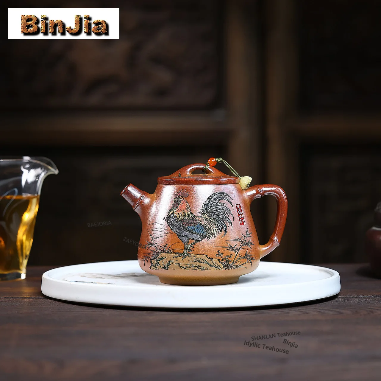 BAEJORIA 280ml Retro Yixing Purple Clay Teapots Handmade Stone Scoop Pot Raw Ore Dragon Bone Golden Sand Mud Kettle Zisha Teaset