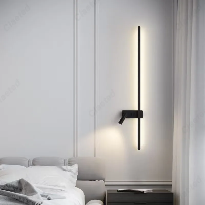 

Creative Simple LED Strip Can Be Rotated with Switch Wall Lamp Reading Lamp TV Background Wall Bedroom Bedside Lighting