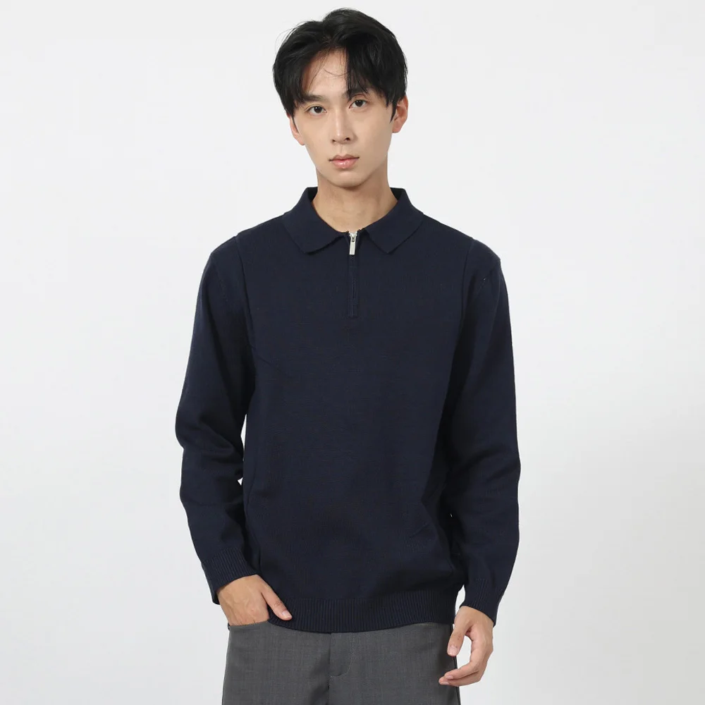 

Men's Old Money Style Business Casual Loose Vintage Fashion Half Zipper Pullover Knitted Sweaters Man Autumn Winter Jumper Tops