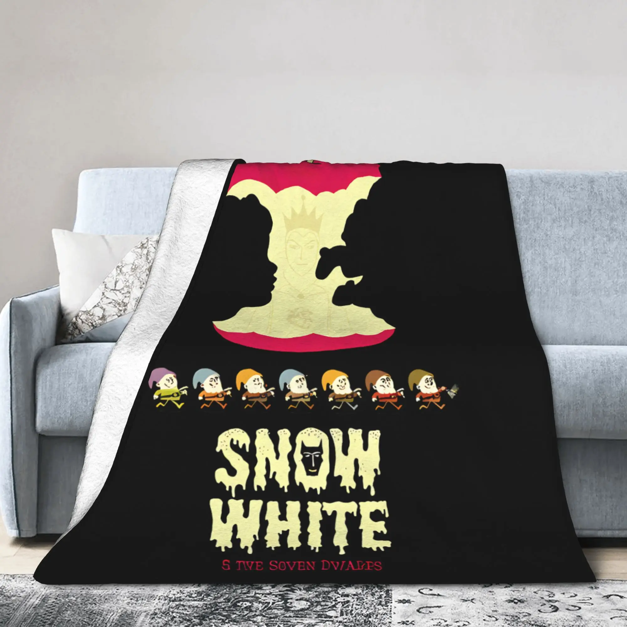 Manta polar Blancanieves y los siete enanitos, manzanas envenenadas, impresionante manta para colchas, 125x100cm, ligera