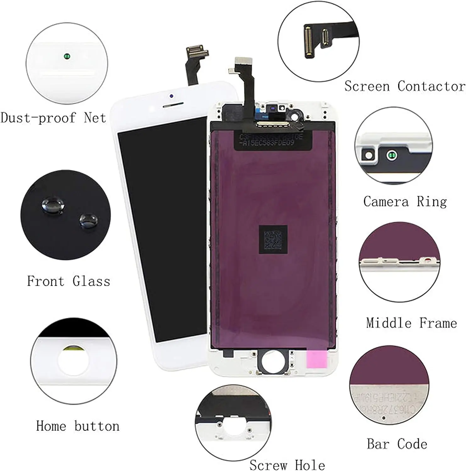 For iPhone 6  (4.7 Inch)  (A1549, A1586, A1589) Screen Replacement LCD Digitizer Assembly Touchscreen Front Glass