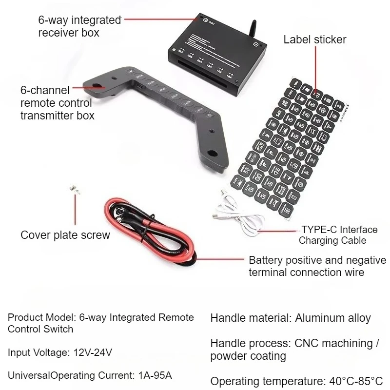 for Toyota Land Cruiser 80 Series LC80 6-Way Handle Switch Integrated Control Wireless Strobe High-Power Spotlight Switches detail image 7