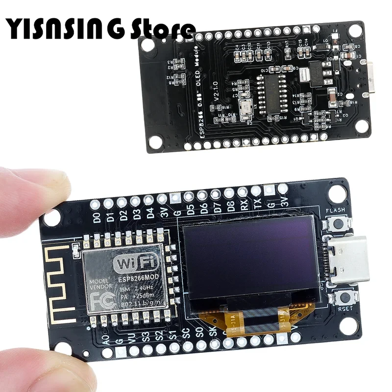 NodeMCU With OLED ESP8266 Development Board 0.96 Inch Display CH340 Driver Module for Arduino IDE/Micropython Programming