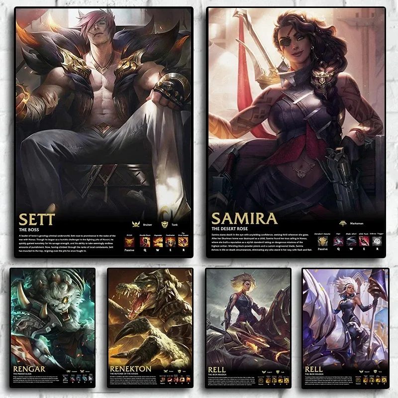 Popular Game League of Legend Character Seraphine Wall Art Canvas Painting Prints Pictures Living Room Interior Home Decor