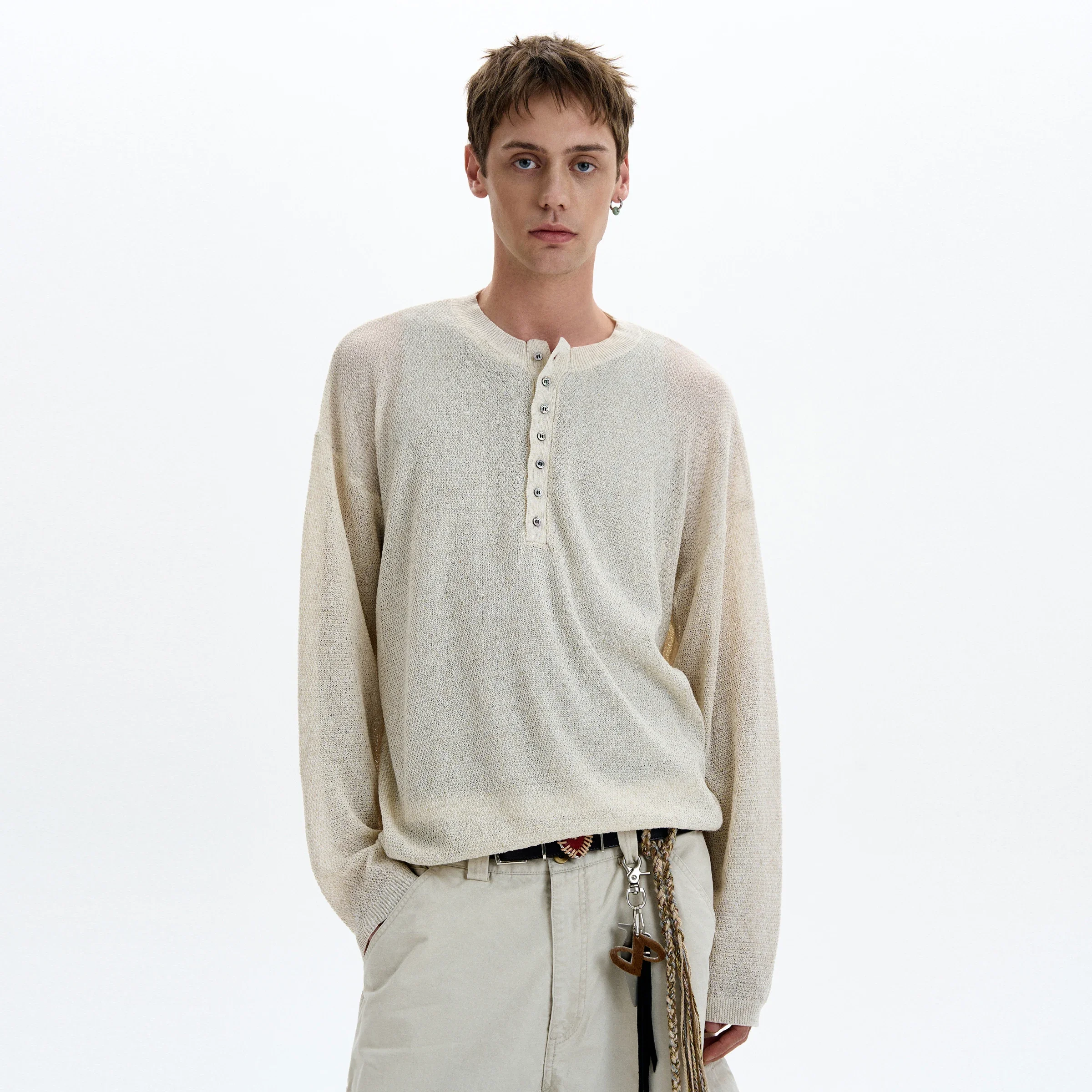 Polo a maniche lunghe lavorata a maglia da uomo allentata Capispalla invernale casual Comodo maglione maschile stile pigro Alla moda Autunno Inverno