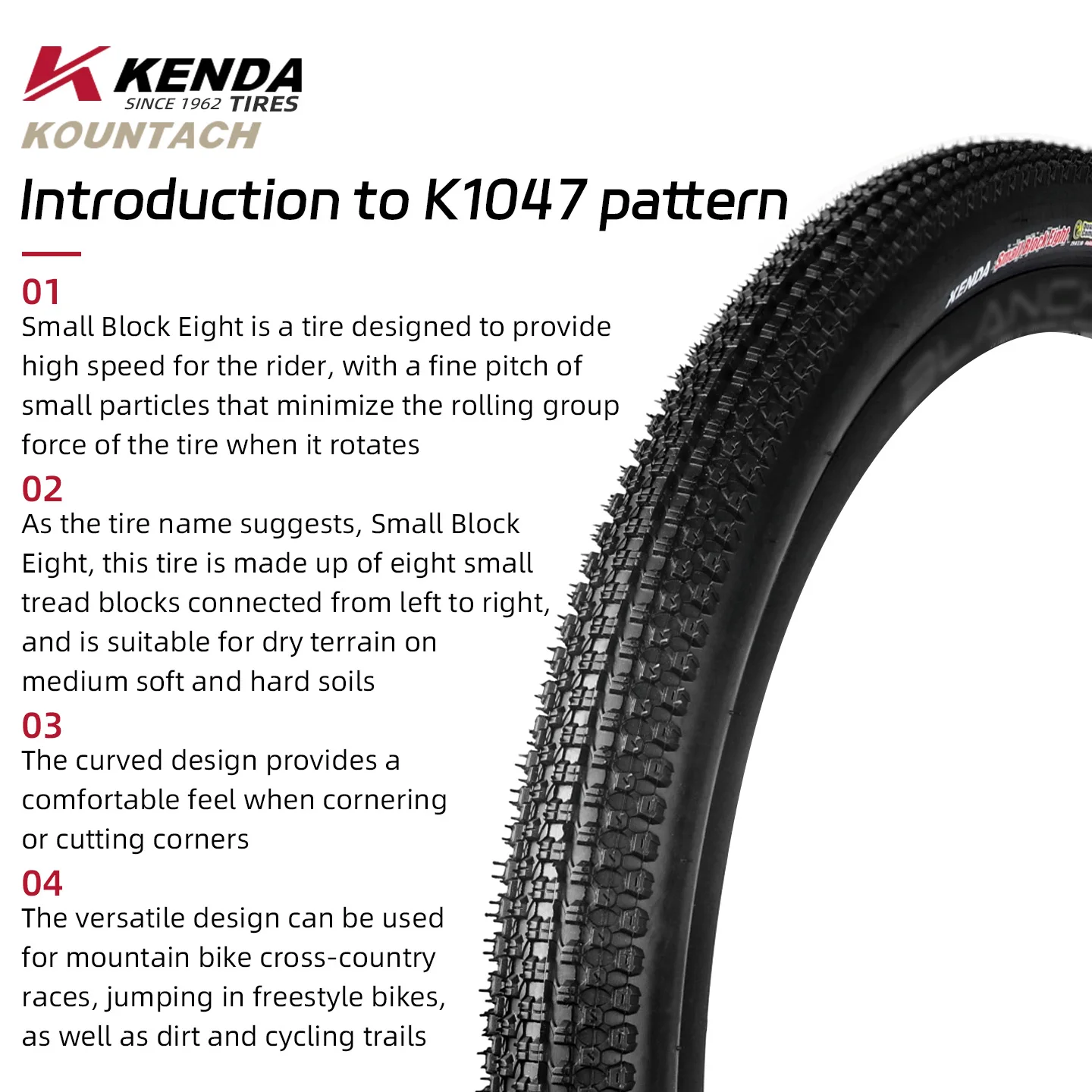 Kenda K1047 Mountain Bicycle 26/27.5/29 Inch x1.95/2.10 Foldable