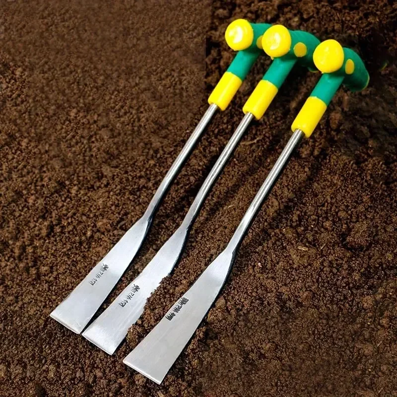 T Shaped Spade Stainless Steel Weeding Trowel Lightweight Garden Hand Tool For Pot Transplant Edging Moving Loose Soil Shovel