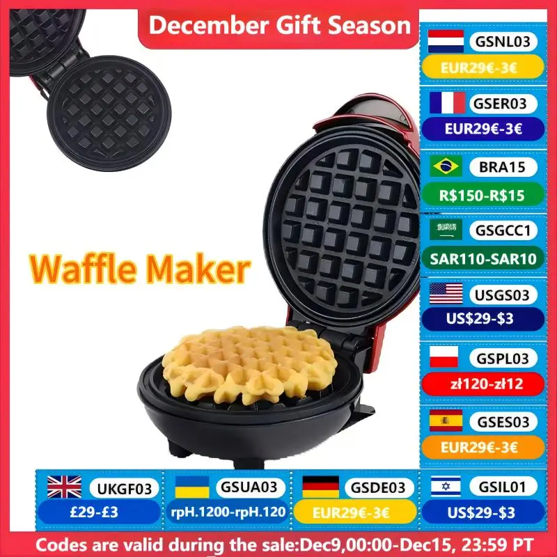 Sandwich Cake Baking Tray, Household Breakfast Electric Baking Pan, Fully Automatic Multifunctional Mini Waffle Biscuit Machine