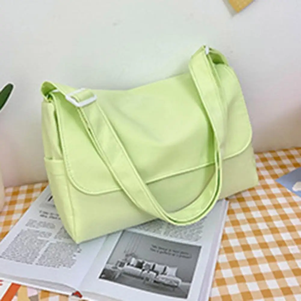 Sac à bandoulière avec doublure en polyester pour femme, style preppy japonais, sangle réglable pour le travail, haute qualité