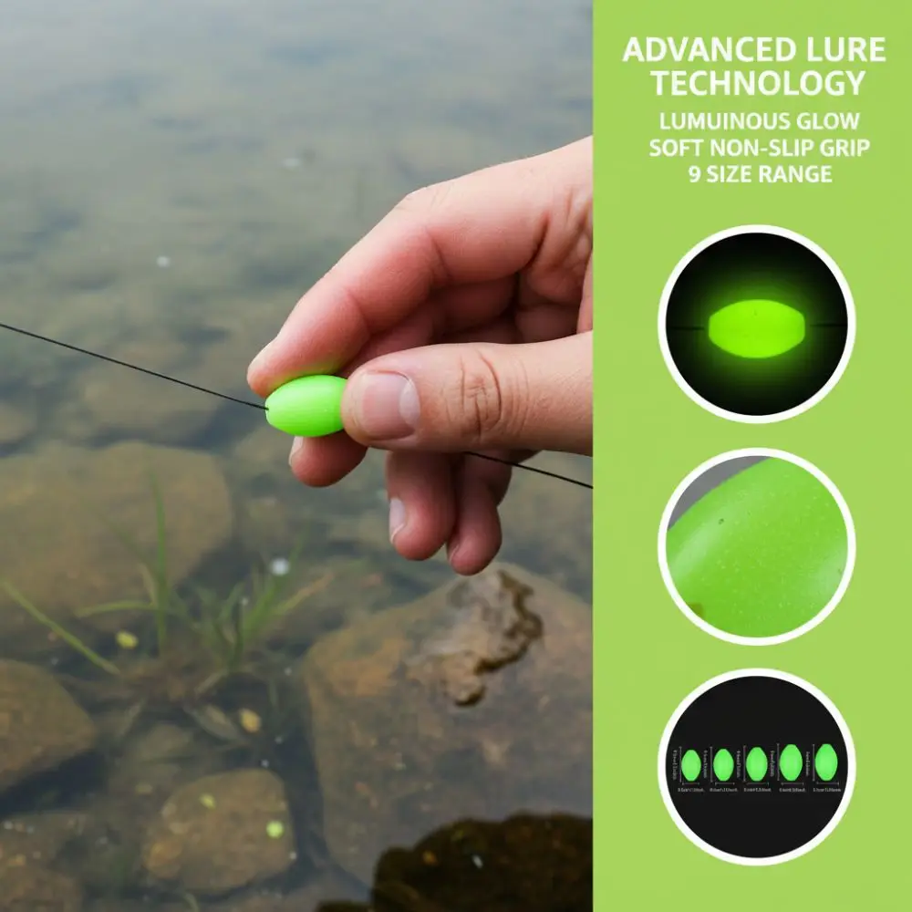 

Набор из 900 прочных светящихся рыболовных бусин: овальные, круглые, легкие, различных моделей, в форме яйца, для пресноводной рыбалки