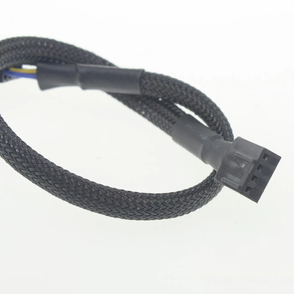 New 4 Pin Pwm Fan Cable 1 To 4/3/2/1 Ways Splitter Black Sleeved 27cm Extension Cable Connector Pwm Extension Cables