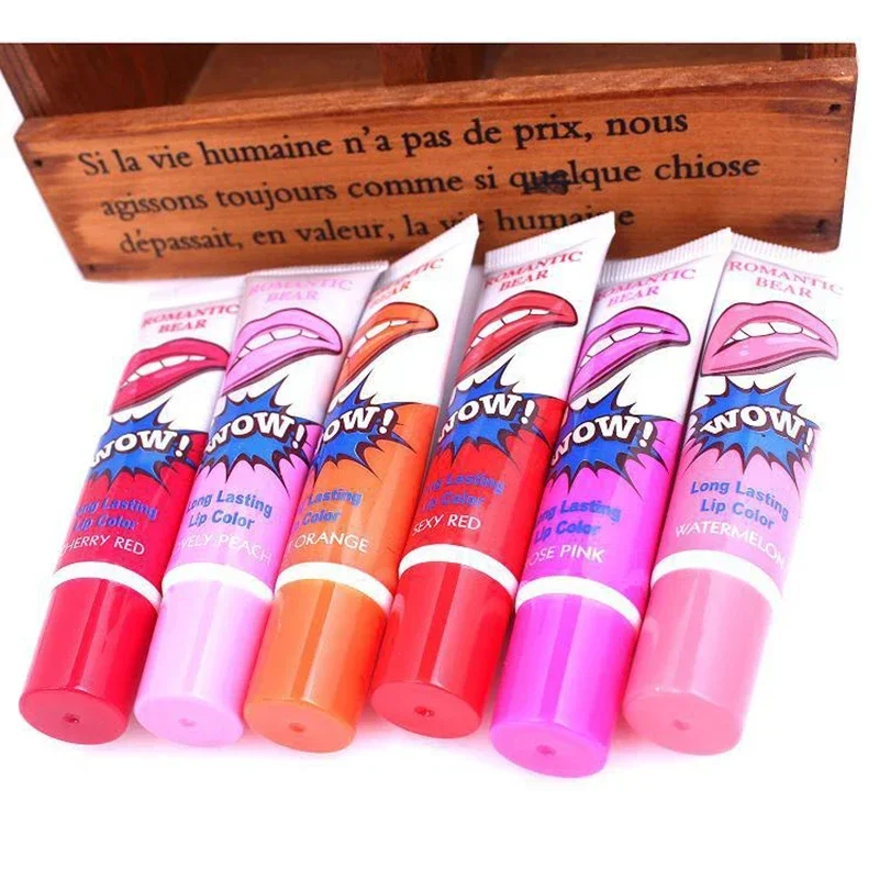 6pcs/Set Color Peel Off Liquid Lipstick Waterproof Long Lasting Lip Gloss Lint Mask Make up Matte Lipgloss Lipsticks Cosmetic