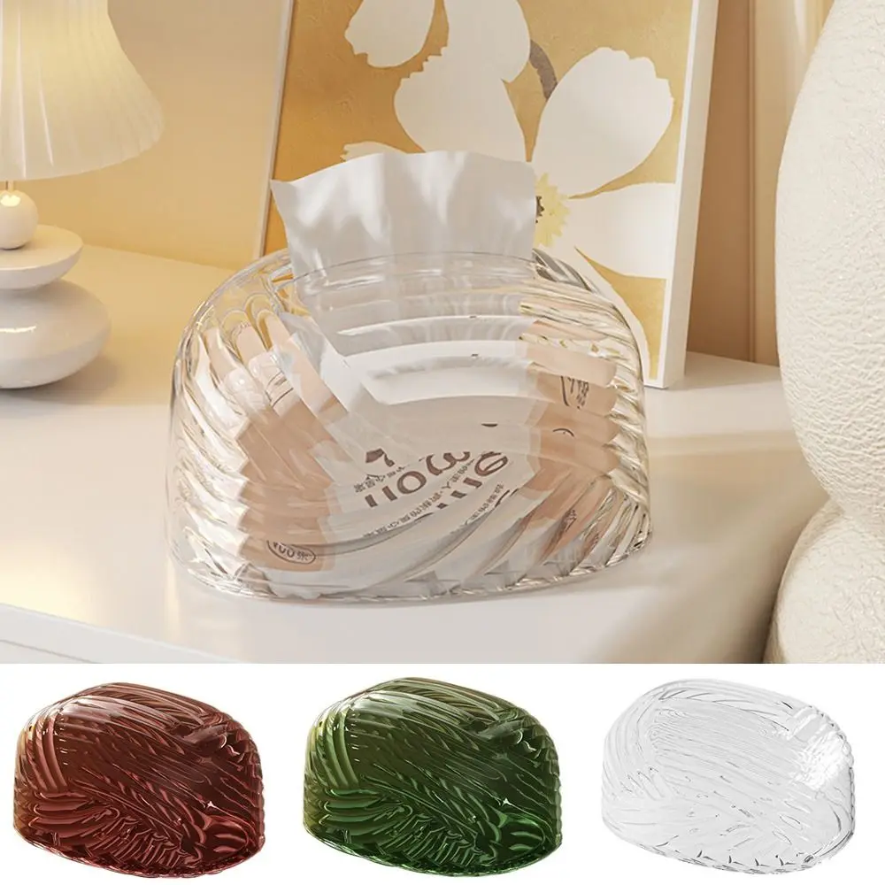 Light Luxury Plastic Tissue Storage Box Transparent Extractable Paper Towel Box with Spring Large Capacity Napkin Box Desktop